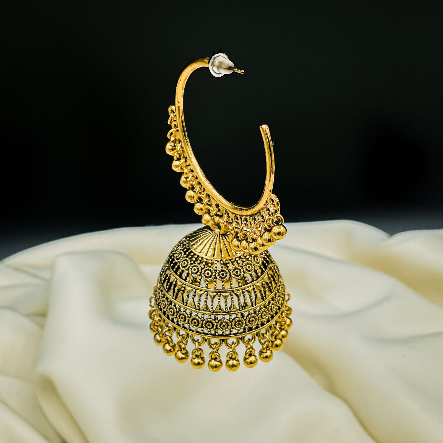 Hoop Jhumki Bali - Gold