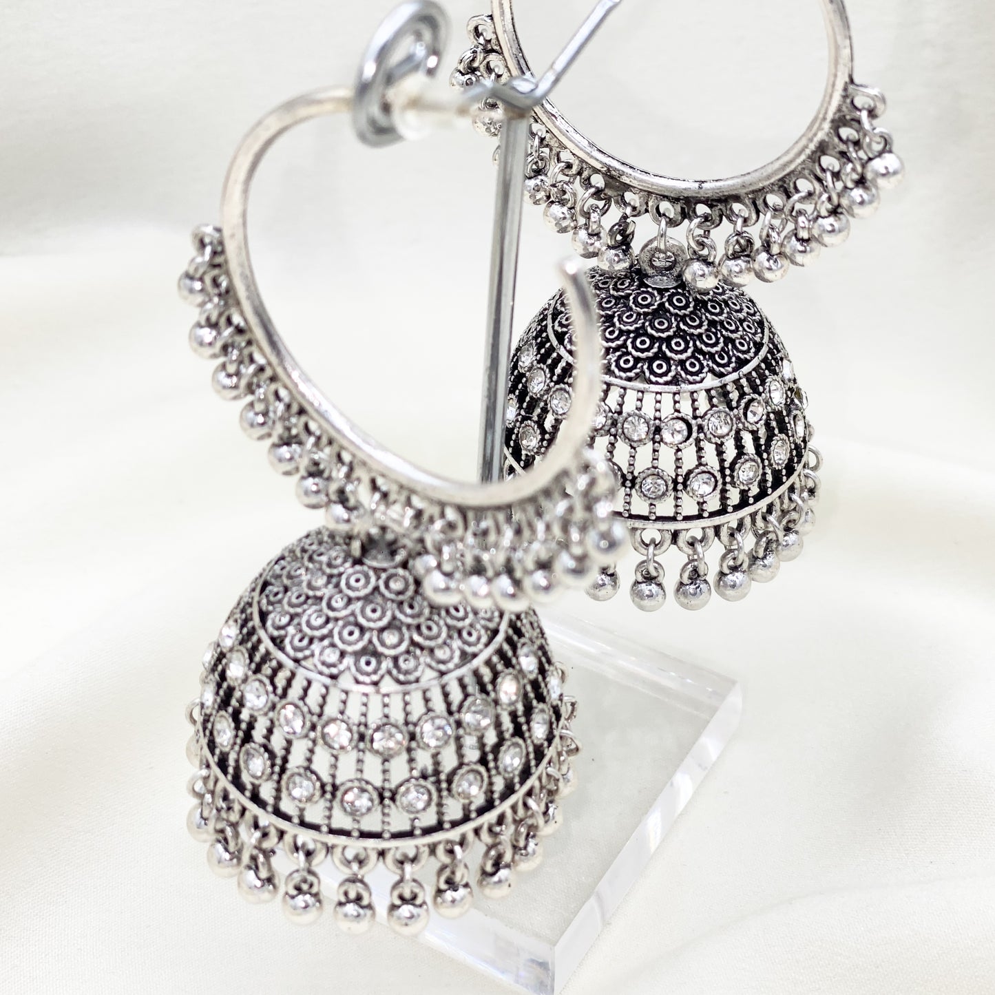 Hoop Nagina Jhumki Bali - Silver