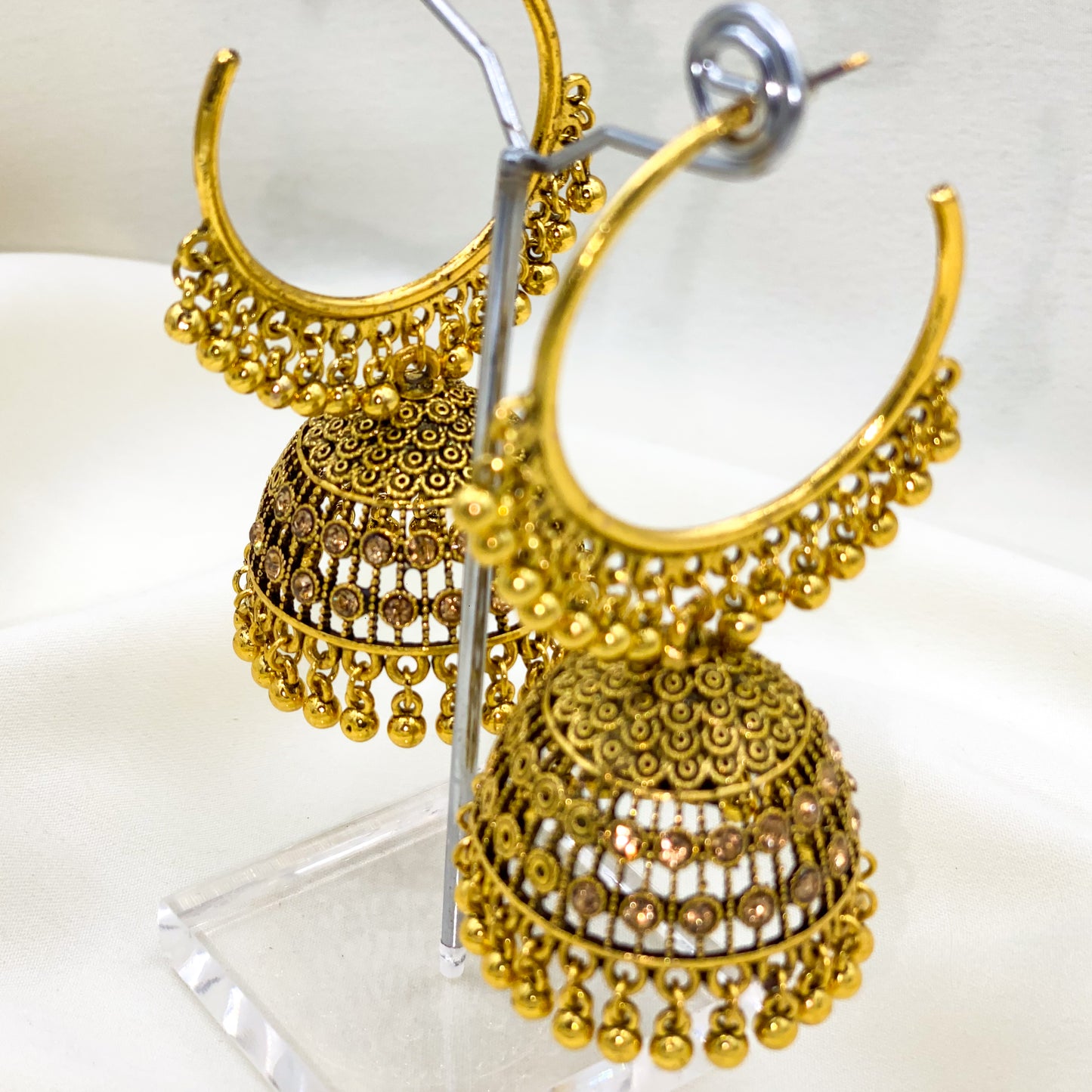 Hoop Nagina Jhumki Bali - Golden