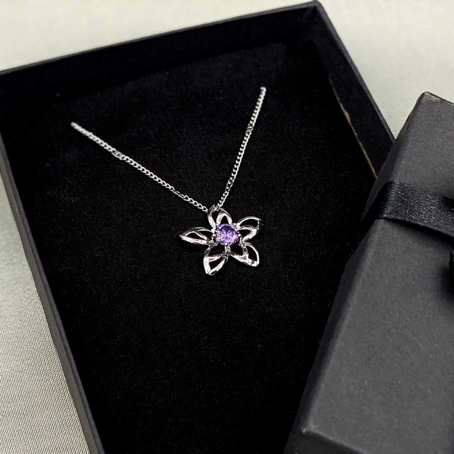 Dainty Floral Zircon Pendant