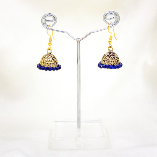 Deep Blue Bead Jhumki