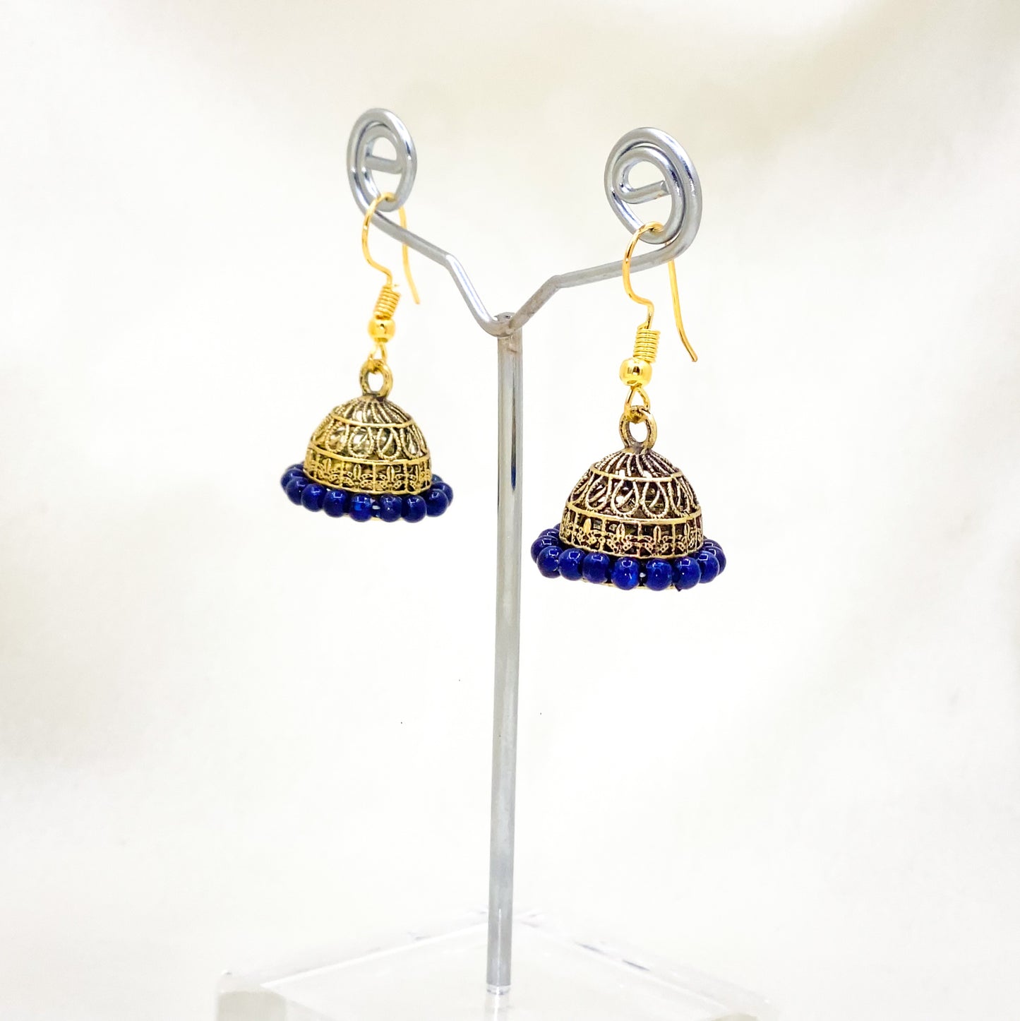 Deep Blue Bead Jhumki