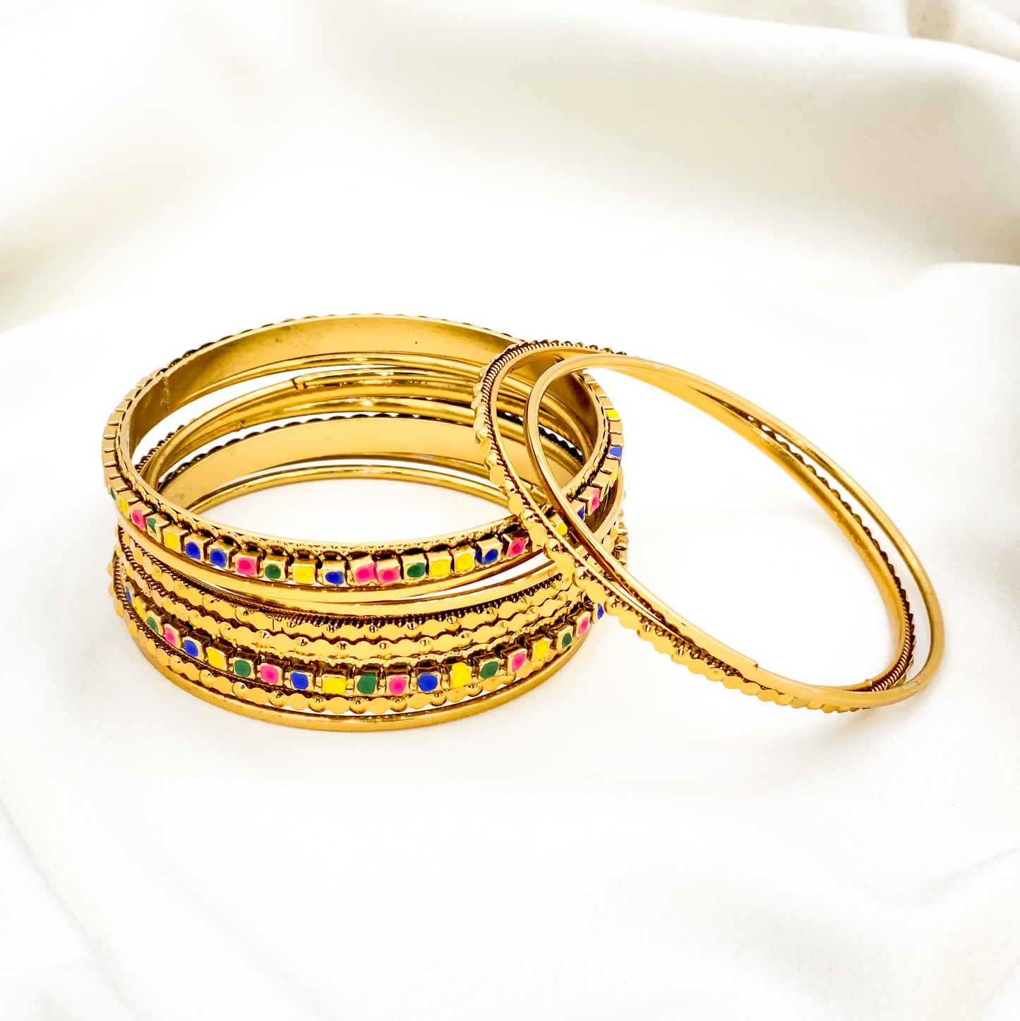 Multi Gajra Bangles Set