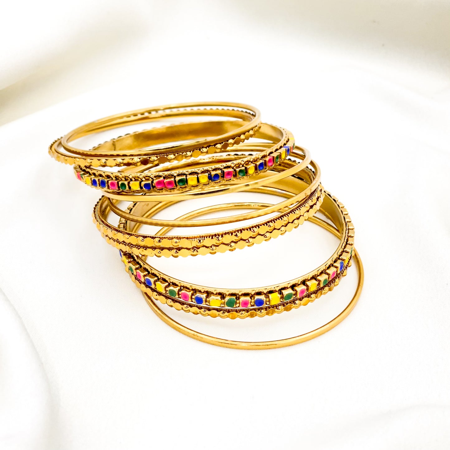 Multi Gajra Bangles Set