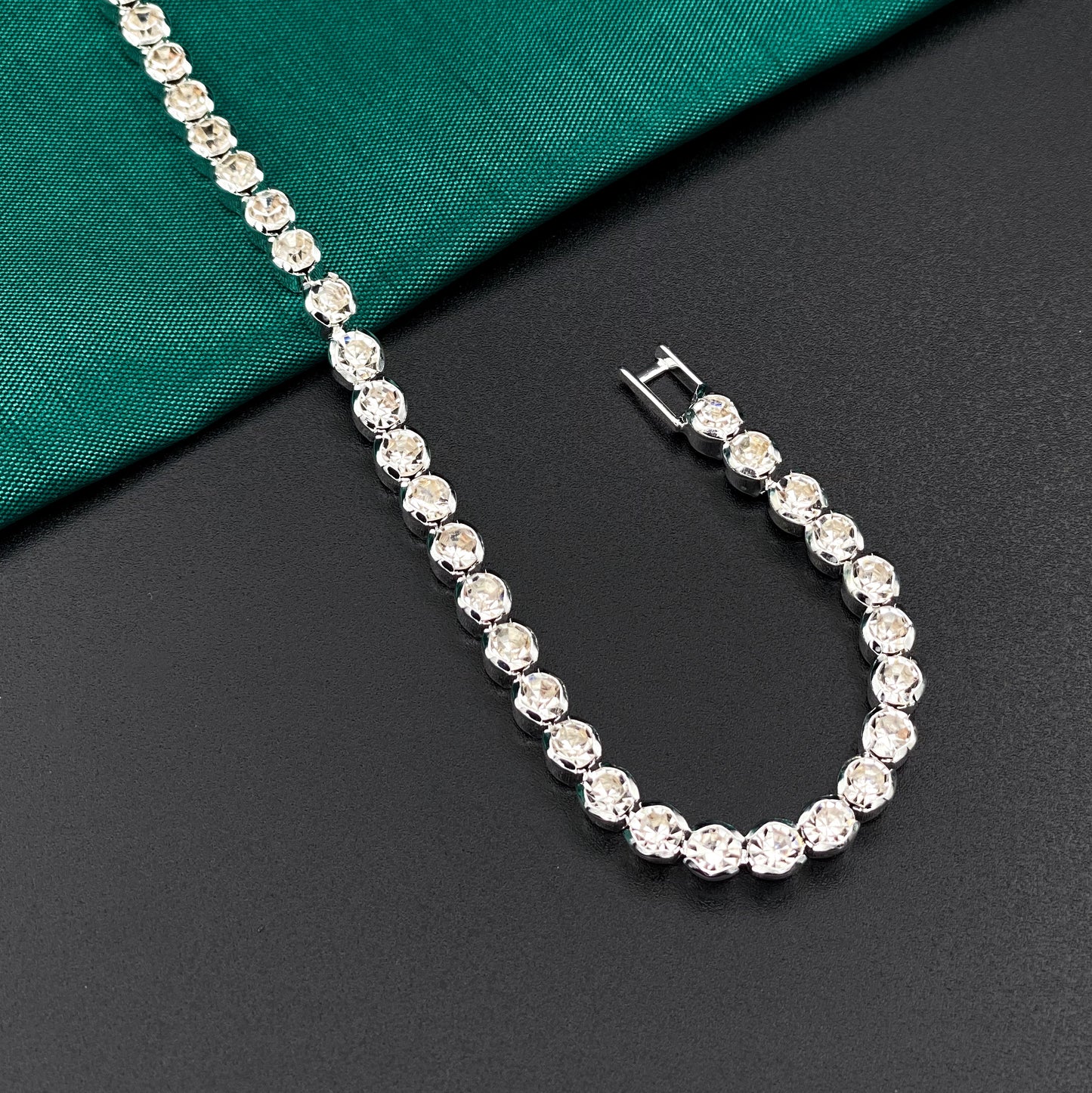 Silver Ice Tennis Bracelet