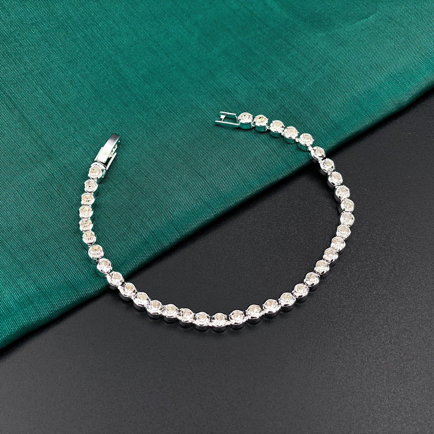 Silver Ice Tennis Bracelet