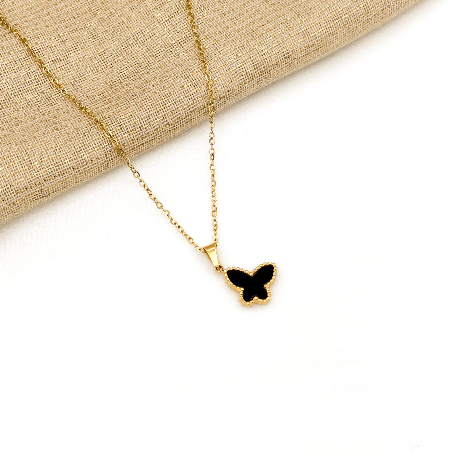 Black Pearl Butterfly Pendant