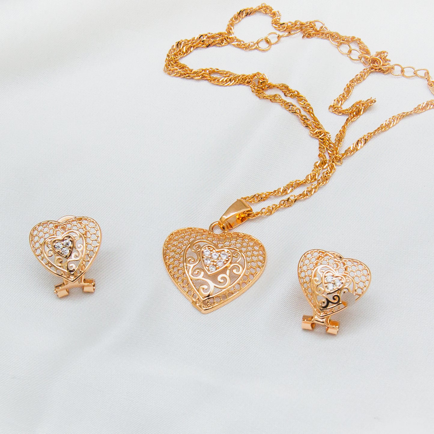 Ornate Heart Locket Set