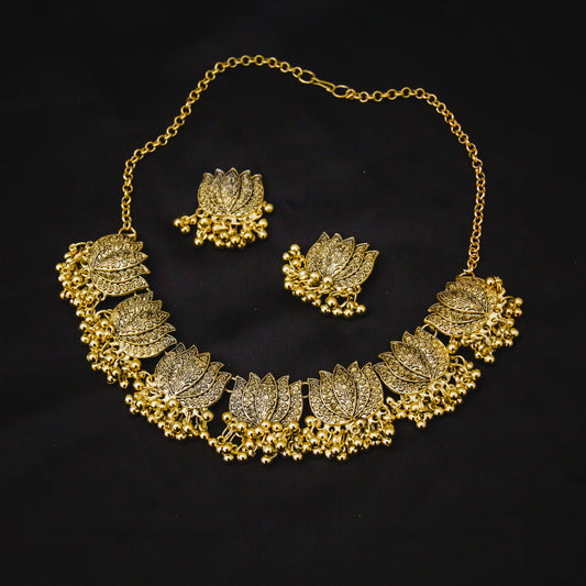 Tulip Choker Set - Gold