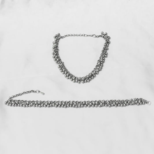 Antique Anklet Pair - Silver